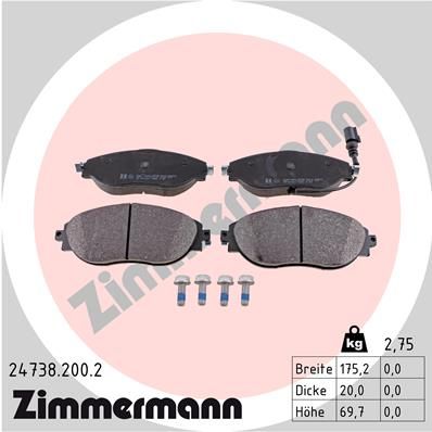 Juego de pastillas de freno ZIMMERMANN 24738.200.2