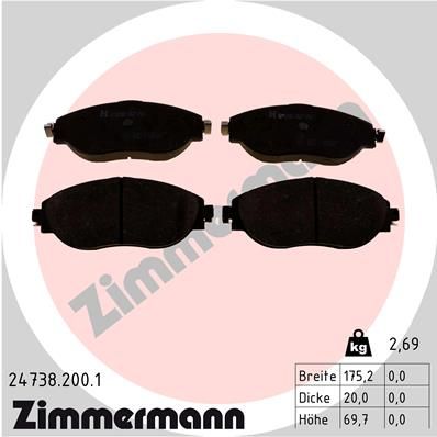 Juego de pastillas de freno ZIMMERMANN 24738.200.1