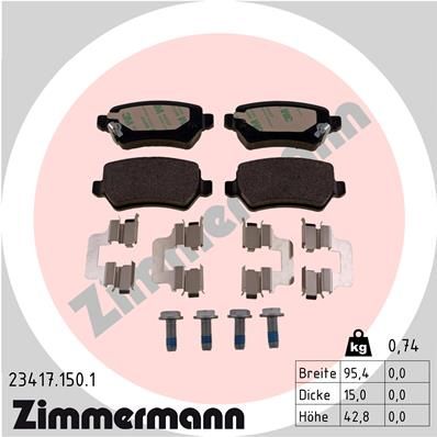 Juego de pastillas de freno ZIMMERMANN 23417.150.1