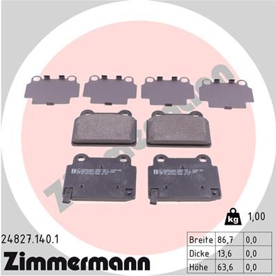 Juego de pastillas de freno ZIMMERMANN 24827.140.1