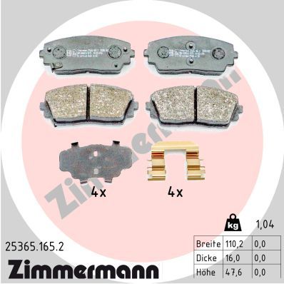 Juego de pastillas de freno ZIMMERMANN 25365.165.2
