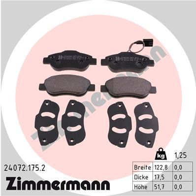 Juego de pastillas de freno ZIMMERMANN 24072.175.2