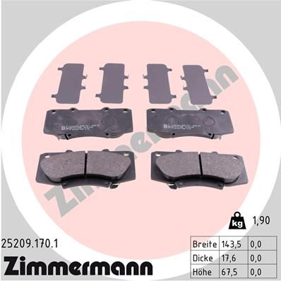 Juego de pastillas de freno ZIMMERMANN 25209.170.1