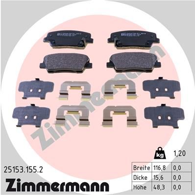 Juego de pastillas de freno ZIMMERMANN 25153.155.2