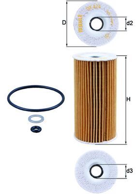 Filtro de aceite MAHLE OX 424D