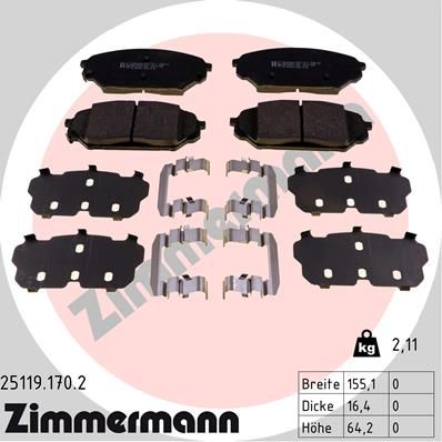 Juego de pastillas de freno ZIMMERMANN 25119.170.2