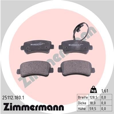 Juego de pastillas de freno ZIMMERMANN 25112.180.1