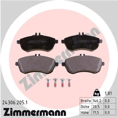 Juego de pastillas de freno ZIMMERMANN 24306.205.2