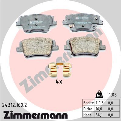 Juego de pastillas de freno ZIMMERMANN 24312.160.2