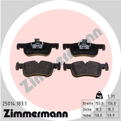 Juego de pastillas de freno ZIMMERMANN 25014.183.1