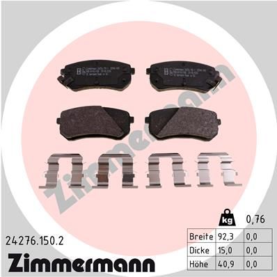 Juego de pastillas de freno ZIMMERMANN 24276.150.2