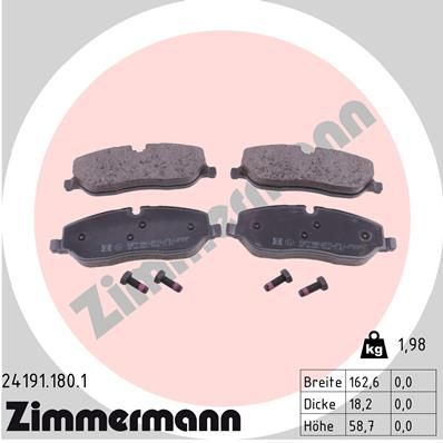 Juego de pastillas de freno ZIMMERMANN 24191.980.1