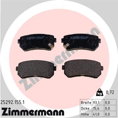Juego de pastillas de freno ZIMMERMANN 25292.155.1