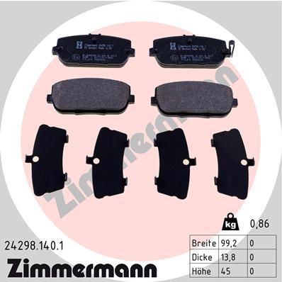Juego de pastillas de freno ZIMMERMANN 24298.140.1