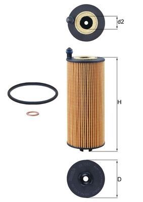 Filtro de aceite MAHLE OX 1302D
