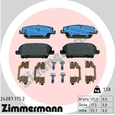 Juego de pastillas de freno ZIMMERMANN 24087.175.2