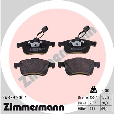 Juego de pastillas de freno ZIMMERMANN 24339.200.1