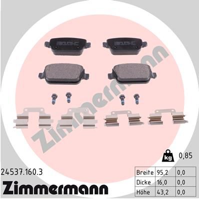 Juego de pastillas de freno ZIMMERMANN 24537.160.3