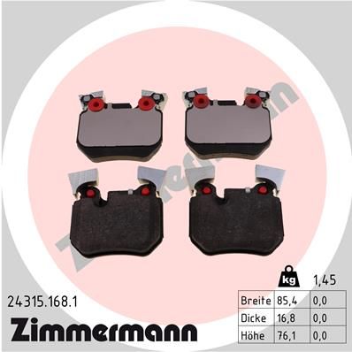 Juego de pastillas de freno ZIMMERMANN 24315.168.1