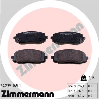 Juego de pastillas de freno ZIMMERMANN 24275.165.1