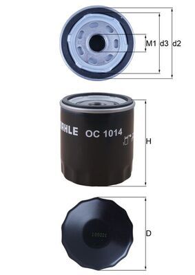 Filtro de aceite MAHLE OC 1014
