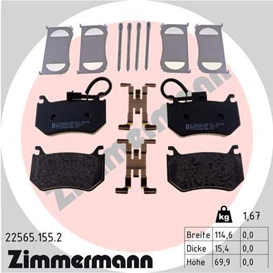 Juego de pastillas de freno ZIMMERMANN 22565.155.2