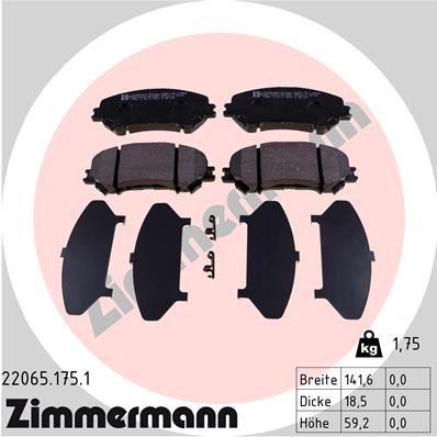 Juego de pastillas de freno ZIMMERMANN 22065.175.1
