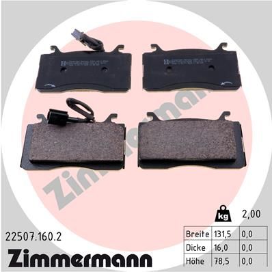 Juego de pastillas de freno ZIMMERMANN 22507.160.2
