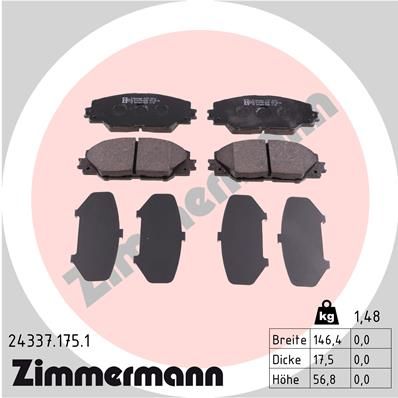 Juego de pastillas de freno ZIMMERMANN 24337.175.1