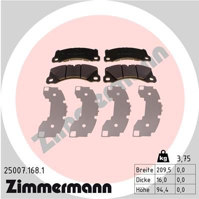 Juego de pastillas de freno ZIMMERMANN 25007.168.1