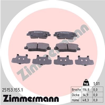 Juego de pastillas de freno ZIMMERMANN 25153.155.1