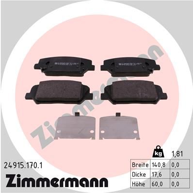 Juego de pastillas de freno ZIMMERMANN 24915.170.1