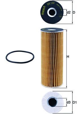 Filtro de aceite MAHLE OX 133D