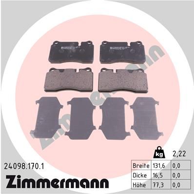 Juego de pastillas de freno ZIMMERMANN 24098.970.1