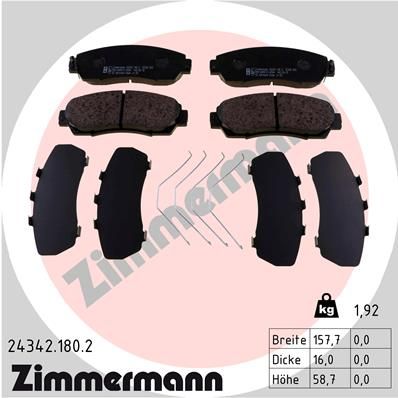 Juego de pastillas de freno ZIMMERMANN 24342.180.2
