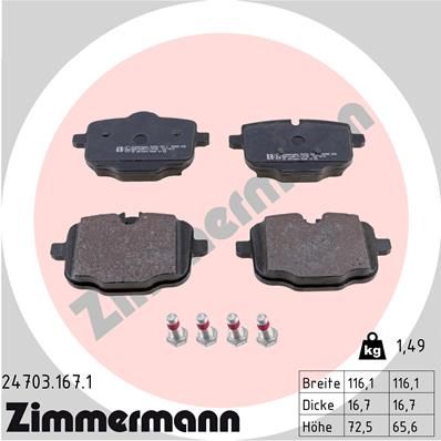 Juego de pastillas de freno ZIMMERMANN 24703.167.1
