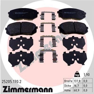 Juego de pastillas de freno ZIMMERMANN 25205.170.2