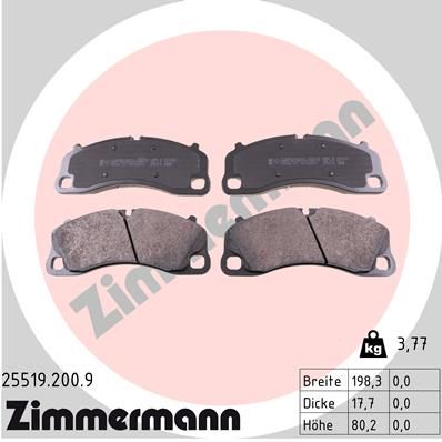 Juego de pastillas de freno ZIMMERMANN 25519.200.9
