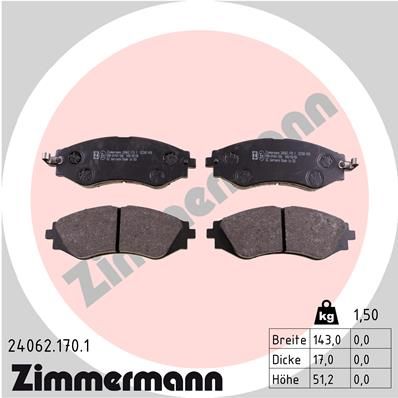 Juego de pastillas de freno ZIMMERMANN 24062.170.1
