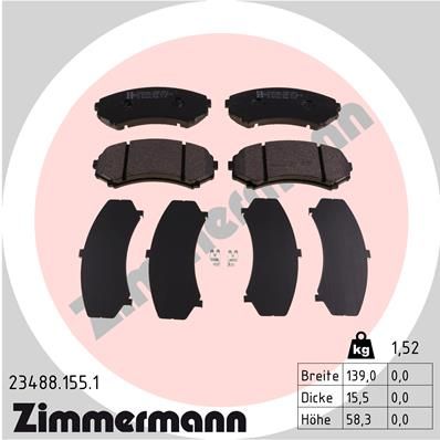 Juego de pastillas de freno ZIMMERMANN 23488.155.1