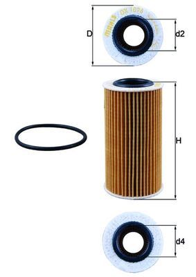Filtro de aceite MAHLE OX 1076D