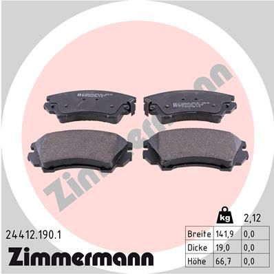 Juego de pastillas de freno ZIMMERMANN 24412.190.1