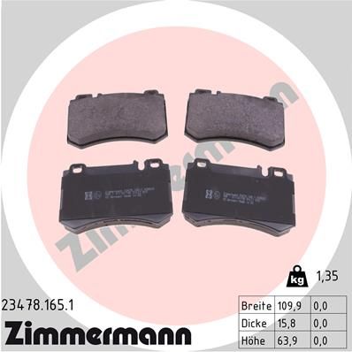Juego de pastillas de freno ZIMMERMANN 23478.165.1