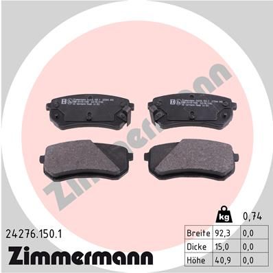 Juego de pastillas de freno ZIMMERMANN 24276.150.1