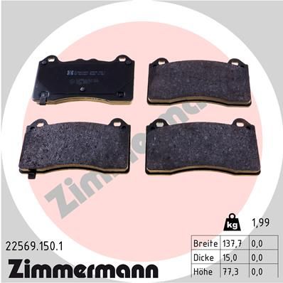 Juego de pastillas de freno ZIMMERMANN 22569.150.1