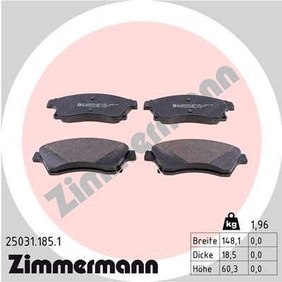 Juego de pastillas de freno ZIMMERMANN 25031.185.2
