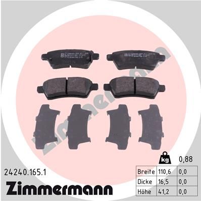 Juego de pastillas de freno ZIMMERMANN 24240.165.1