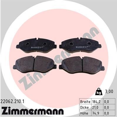 Juego de pastillas de freno ZIMMERMANN 22062.210.1