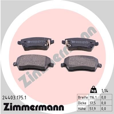 Juego de pastillas de freno ZIMMERMANN 24403.175.1