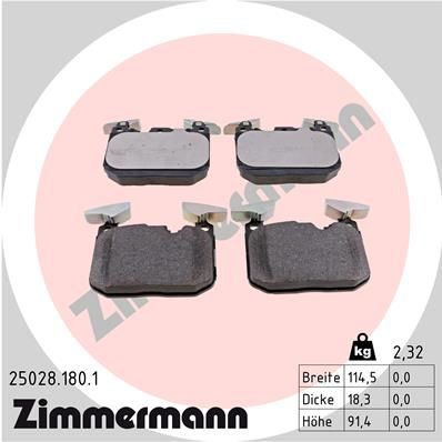 Juego de pastillas de freno ZIMMERMANN 25028.180.1